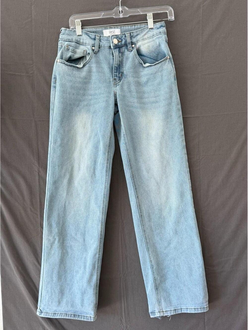 Rise Supply Co Jeans Womens Size 5 Light Wash Wide Leg High Rise Stretch